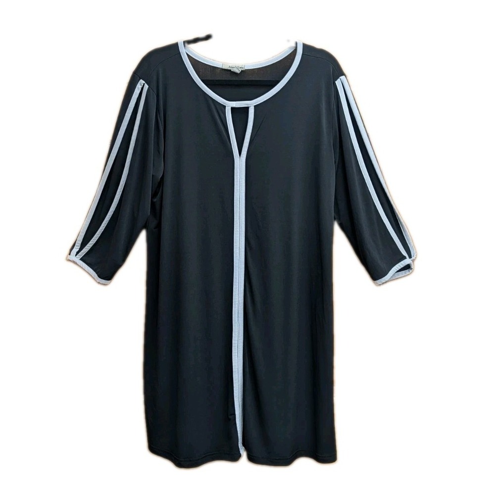 Ana & Kate Women's 1X Dress 3/4 Sleeves Liquid Knit Workwear Pullover Stretchy